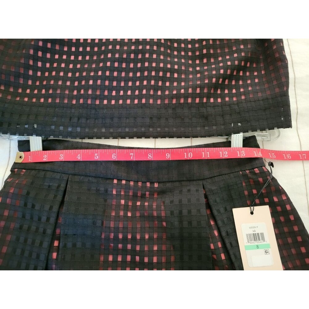 Ivanka Trump Women's Black & Pink Under Lining Sleeveless Top & Skirt Set Size 8 - Picture 12 of 16